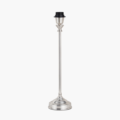 Pacific Lifestyle Auden Silver Metal Stick Table Lamp Base With Adelaide 25cm Black Tapered Cotton Mix Lampshade