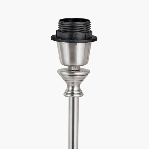 Pacific Lifestyle Auden Silver Metal Stick Table Lamp Base With Adelaide 25cm Black Tapered Cotton Mix Lampshade