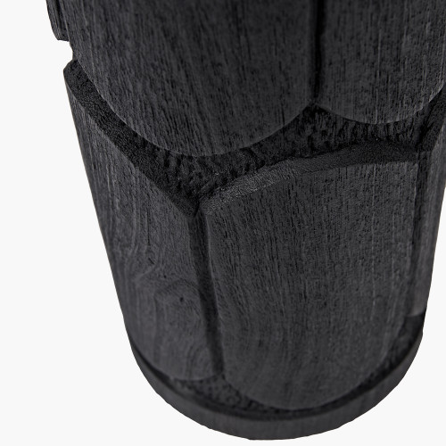 Pacific Lifestyle Aurelia Embossed Black Wood Tall Table Lamp Base