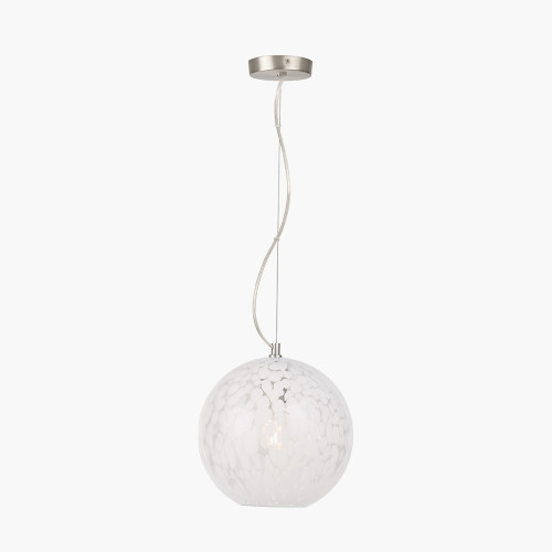 Pacific Lifestyle Aurora Speckled White Glass Pendant