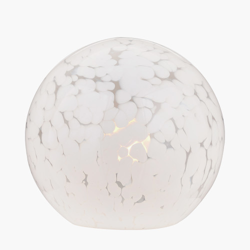 Pacific Lifestyle Aurora Speckled White Glass Spherical Table Lamp