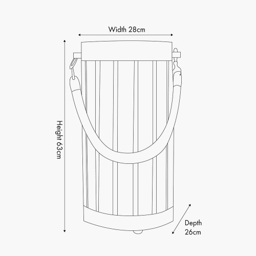 Pacific Lifestyle Austell Grey Wash Wood Large Lantern Floor Lamp