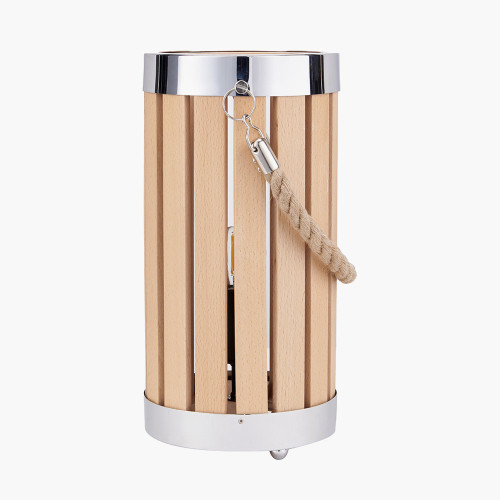 Pacific Lifestyle Austell Natural Wood Small Lantern Table Lamp