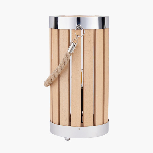 Pacific Lifestyle Austell Natural Wood Small Lantern Table Lamp