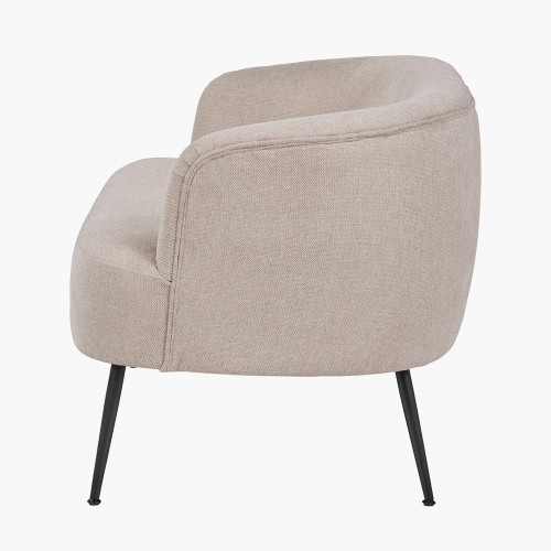 Pacific Lifestyle Aviana Natural Chenille And Black Metal Sofa