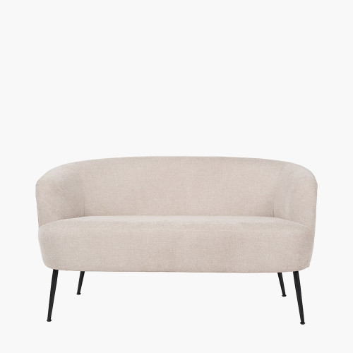 pacific lifestyle Aviana Natural Chenille and Black Metal Sofa