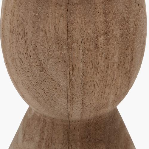 Pacific Lifestyle Ayra Natural Modernist Large Turned Wood Table Lamp Base With Thiago 40cm Cinnamon Stripe Mushroom Pleat Tapered Lampshade