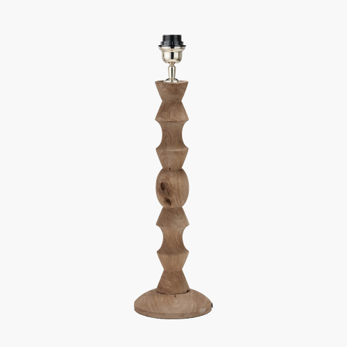 Pacific Lifestyle Ayra Natural Modernist Large Turned Wood Table Lamp Base