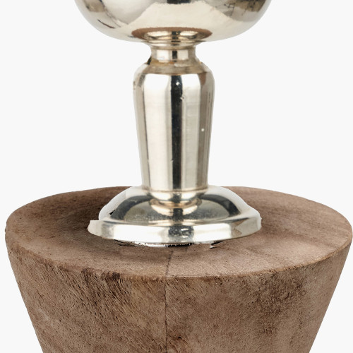Pacific Lifestyle Ayra Natural Modernist Large Turned Wood Table Lamp Base With Winston 40cm Taupe Handloom Tapered Lampshade