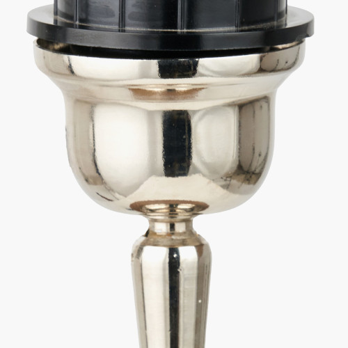 Pacific Lifestyle Ayra Natural Modernist Large Turned Wood Table Lamp Base With Henry 40cm Tobacco Handloom Cylinder Lampshade