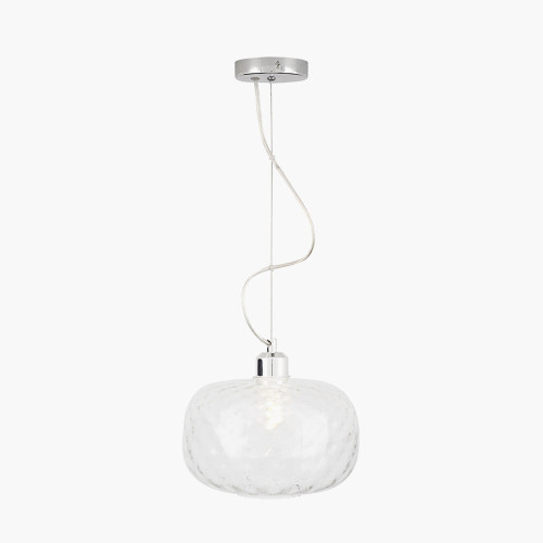 Pacific Lifestyle Azores Clear Textured Glass Oval Pendant