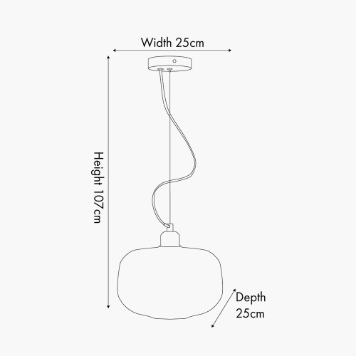 Pacific Lifestyle Azores Grey Textured Glass Oval Pendant