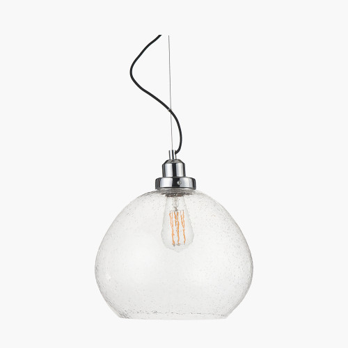 Pacific Lifestyle Beja Organic Shape Clear Bubble Glass Pendant