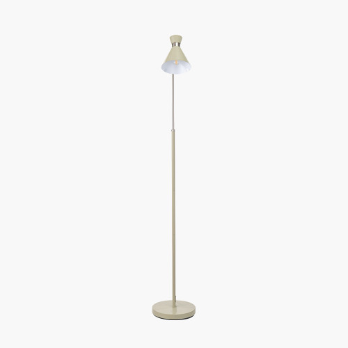 Pacific Lifestyle Benedict Sage And Brushed Silver Metal Floor Lamp