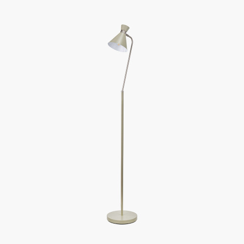 Pacific Lifestyle Benedict Sage And Brushed Silver Metal Floor Lamp