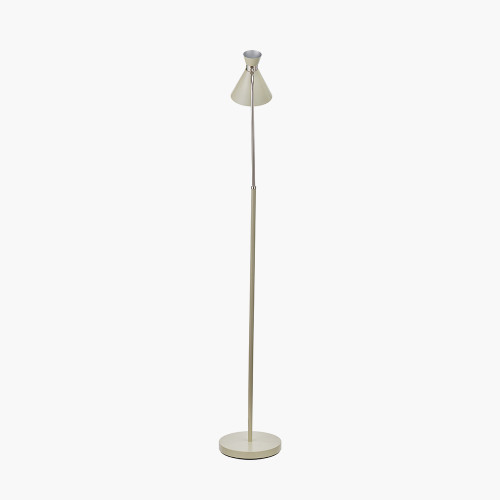 Pacific Lifestyle Benedict Sage And Brushed Silver Metal Floor Lamp