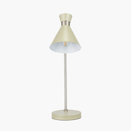 Pacific Lifestyle Benedict Sage And Brushed Silver Metal Table Lamp