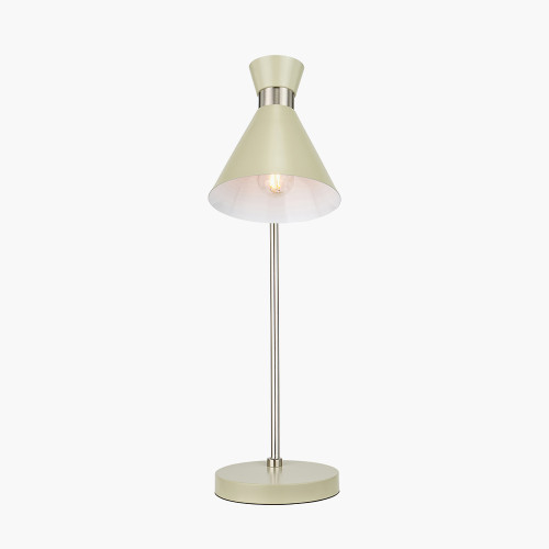 Pacific Lifestyle Benedict Sage And Brushed Silver Metal Table Lamp