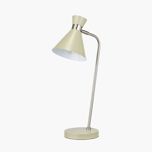 pacific lifestyle Benedict Sage and Brushed Silver Metal Table Lamp
