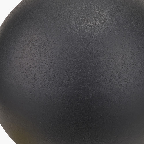 Pacific Lifestyle Benio Matt Black Metal Spherical Table Lamp Base With Vienna 35cm Blue Chevron Mushroom Pleat Lampshade