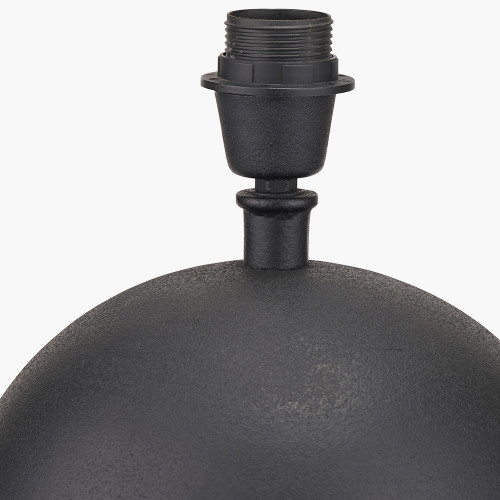 Pacific Lifestyle Benio Matt Black Metal Spherical Table Lamp Base With Vienna 35cm Red Chevron Mushroom Pleat Lampshade