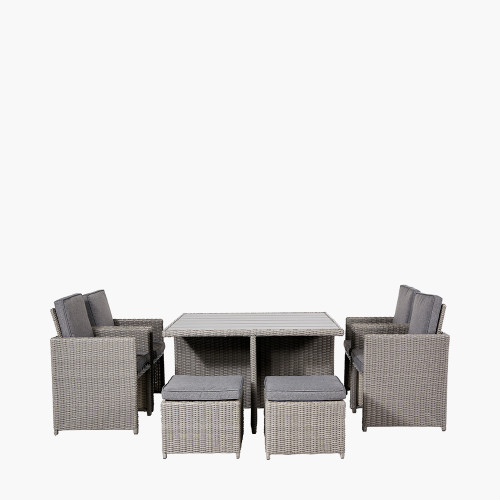 pacific lifestyle Bermuda Slate Grey Outdoor Cube Set with Ceramic Top