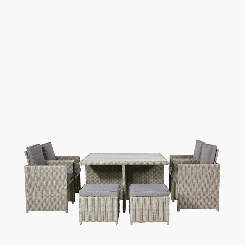 pacific lifestyle Bermuda Stone Grey Outdoor Cube Set with Ceramic Top