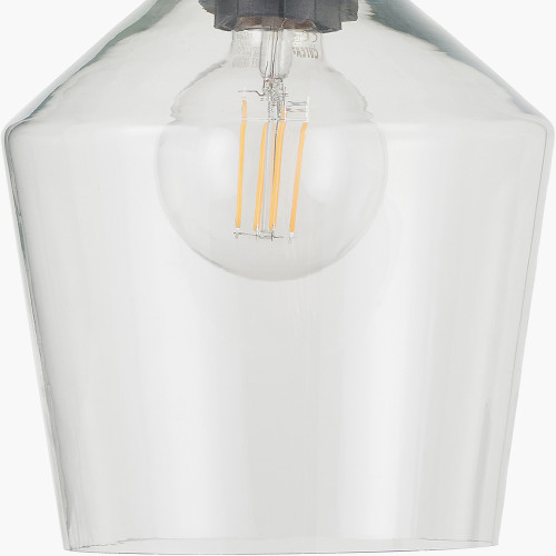 Pacific Lifestyle Bexley Clear Glass With Antique Brass Fitting Elec Pendant