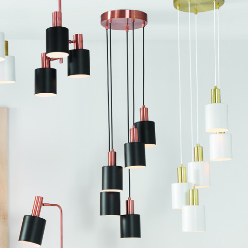 Pacific Lifestyle Biba Black And Antique Copper 5 Drop Pendant