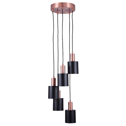 pacific lifestyle Biba Black and Antique Copper 5 Drop Pendant