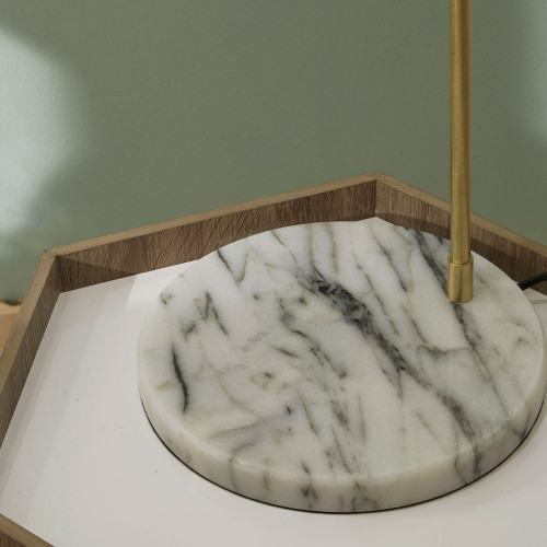 Pacific Lifestyle Biba Marble Footed White And Gold Floor Lamp