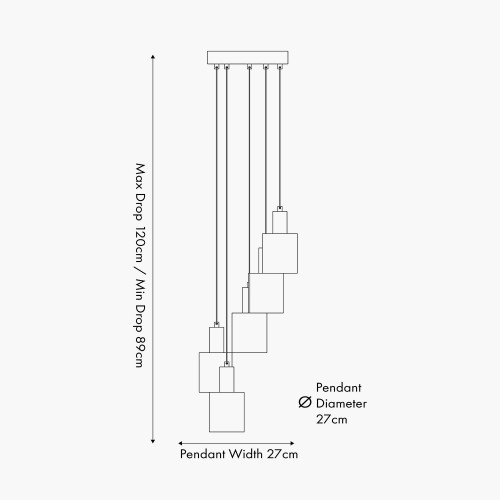 Pacific Lifestyle Biba White And Gold Five Drop Pendant