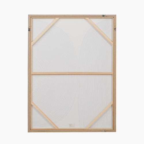 Pacific Lifestyle Black And Cream Abstract Canvas With Natural Frame