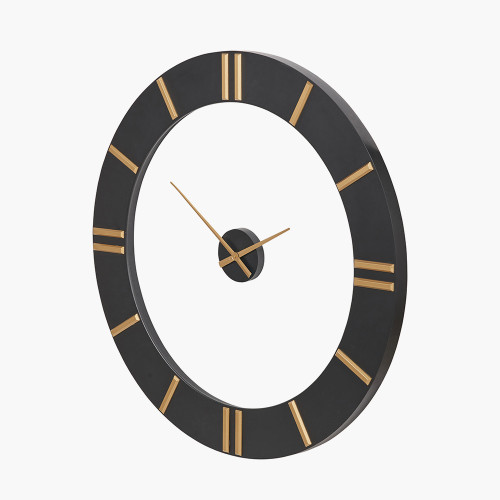 Pacific Lifestyle Black And Gold 2 Piece Open Wall Clock