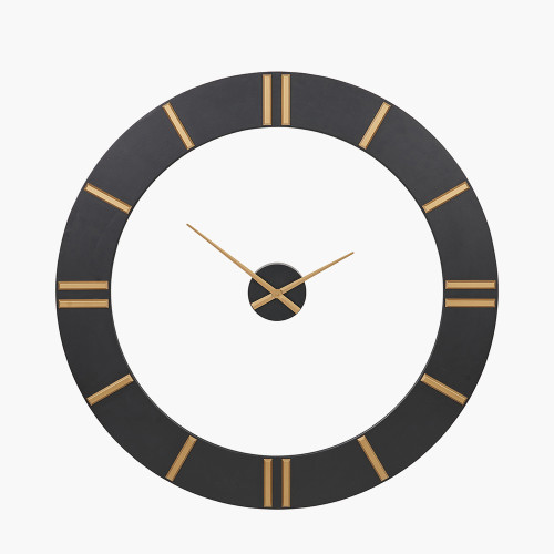 pacific lifestyle Black and Gold 2 Piece Open Wall Clock