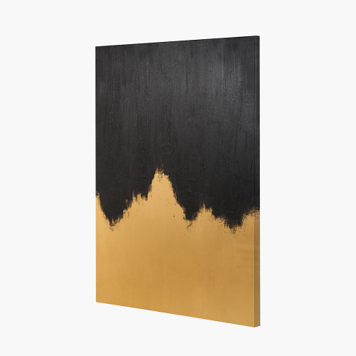 Pacific Lifestyle Black And Gold Abstract Frameless Canvas
