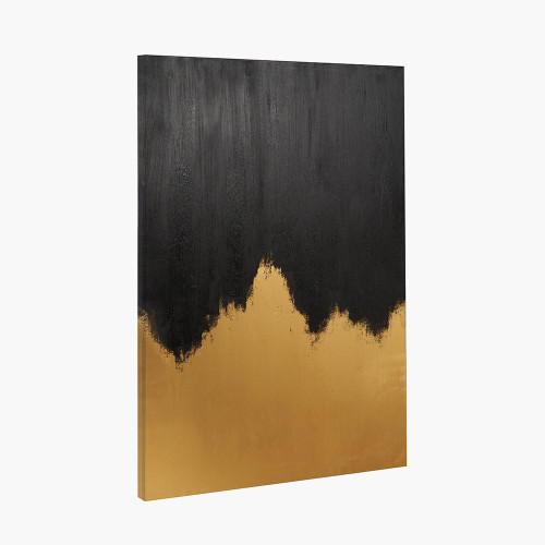 Pacific Lifestyle Black And Gold Abstract Frameless Canvas