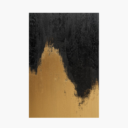 Pacific Lifestyle Black And Gold Abstract Frameless Canvas