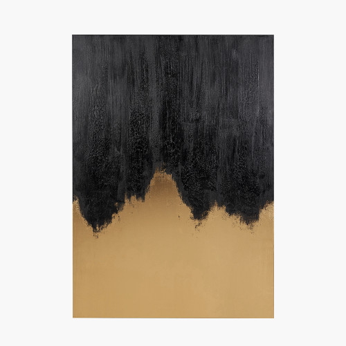 pacific lifestyle Black and Gold Abstract Frameless Canvas