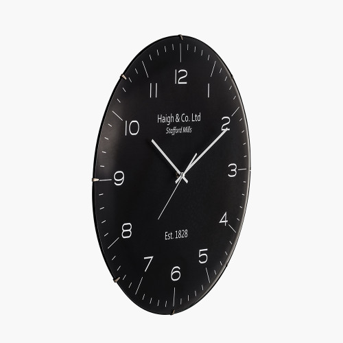 Pacific Lifestyle Black And Silver Dome Glass Wall Clock