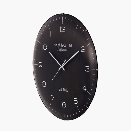 Pacific Lifestyle Black And Silver Dome Glass Wall Clock