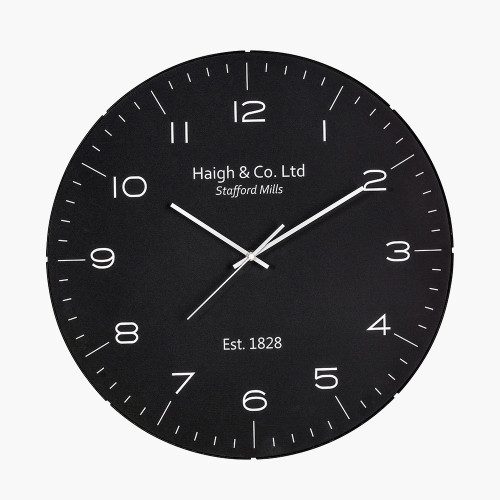 pacific lifestyle Black and Silver Dome Glass Wall Clock