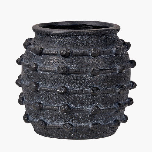 Pacific Lifestyle Black Bobble Fibrestone Decorative Planter