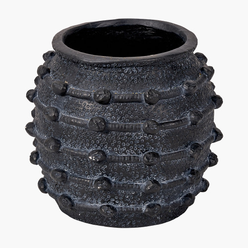 Pacific Lifestyle Black Bobble Fibrestone Decorative Planter