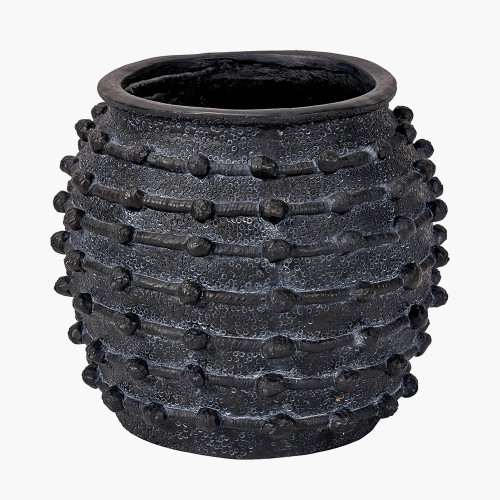 Pacific Lifestyle Black Bobble Fibrestone Decorative Planter Large