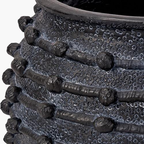 Pacific Lifestyle Black Bobble Fibrestone Decorative Planter Large