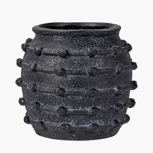 pacific lifestyle Black Bobble Fibrestone Decorative Planter