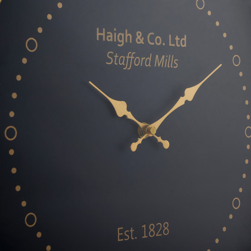 Pacific Lifestyle Black Face And Antique Brass Metal Wall Clock