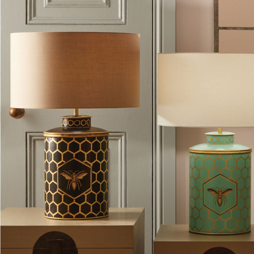 Pacific Lifestyle Black Honeycomb Hand Painted Metal Table Lamp Base