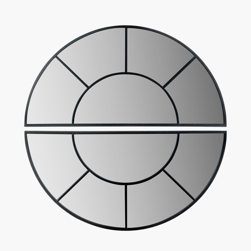 pacific lifestyle Black Metal 2 Half Moon Section Wall Mirror